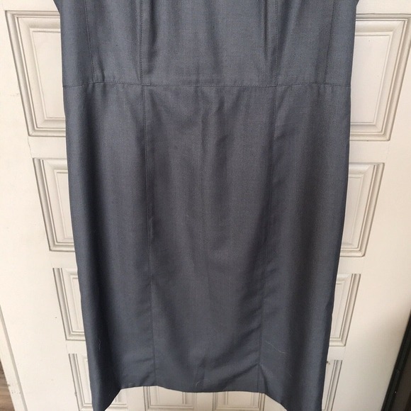 Nine West Suit Dress Sz12 Gray Fitted Kick Pleat Knee Length Sleeveless - Picture 6 of 12